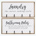 Youngs Wood Bathroom & Laundry Wall Hook & Sign, Assorted Color - 2 Piece 21506